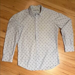 Stylish Light Gray Patterned Men's Shirt